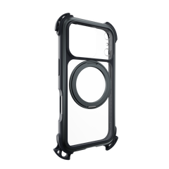 Mageasy Odyssey Ultra M 360 Tough Case & Stand & Lanyard for iPhone 17 Pro - Midnight Black
