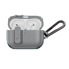 MAGEASY Odyssey protective AirPods Pro 3 case in Metal Mist, open case with AirPods visible and magnetic closure design