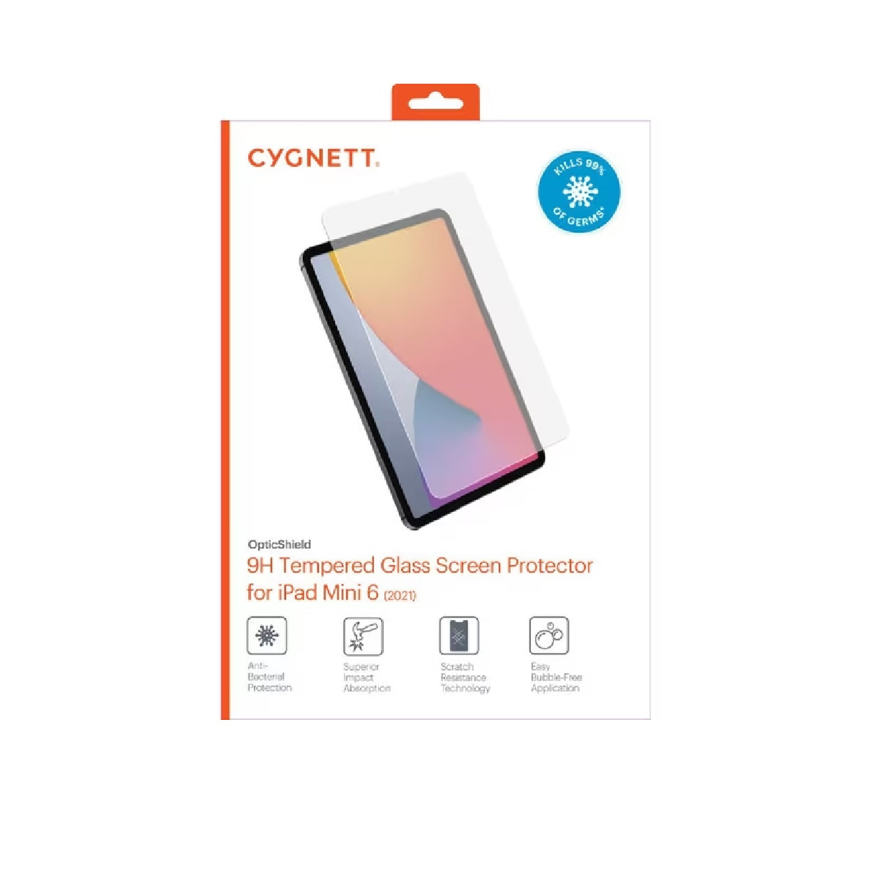 Cygnett OpticShield Glass Screen Protector for iPad Mini 6 / 7 (A17 Pro)