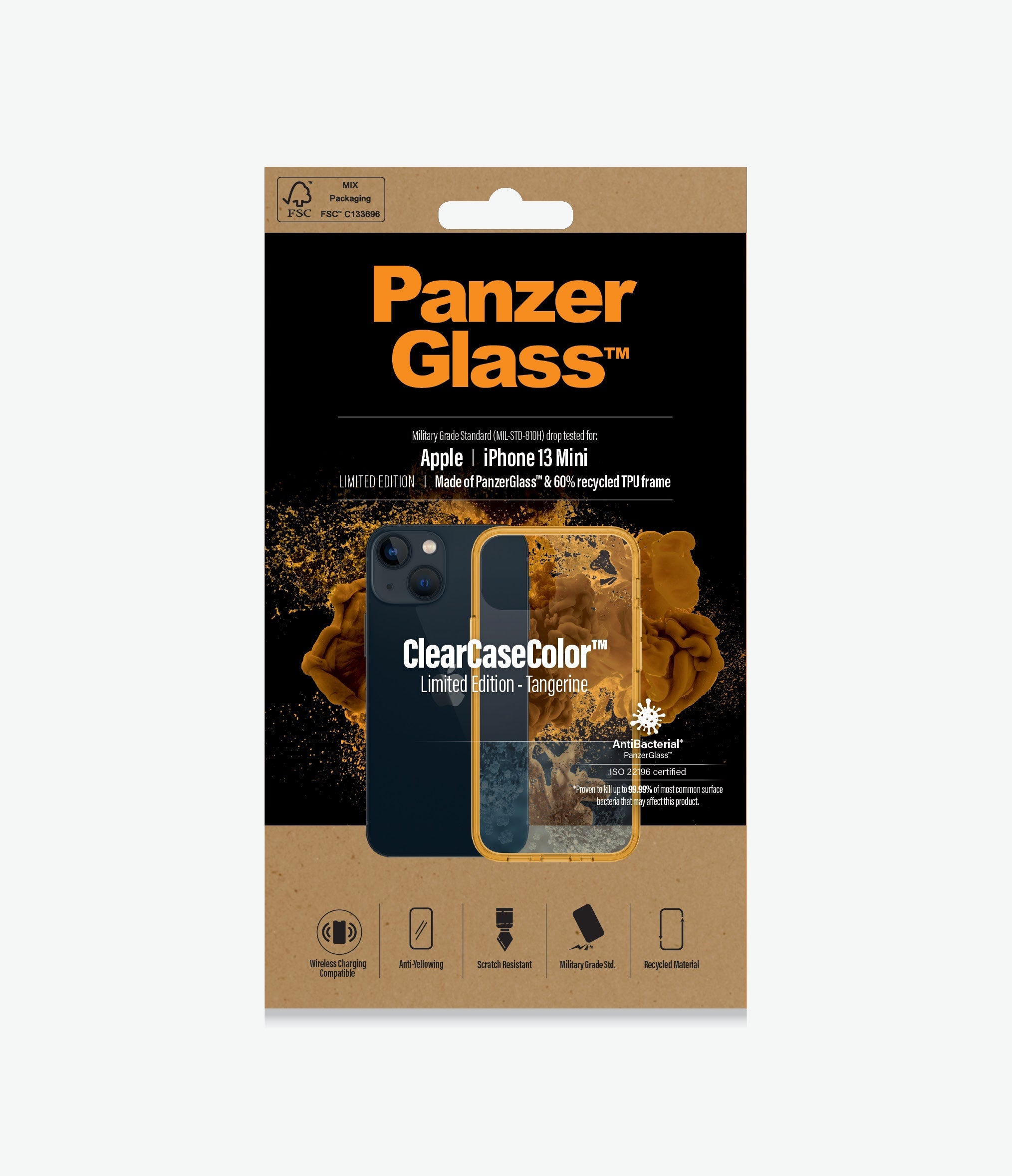PanzerGlass Clear Case Apple iPhone 13 Mini - Tangerine