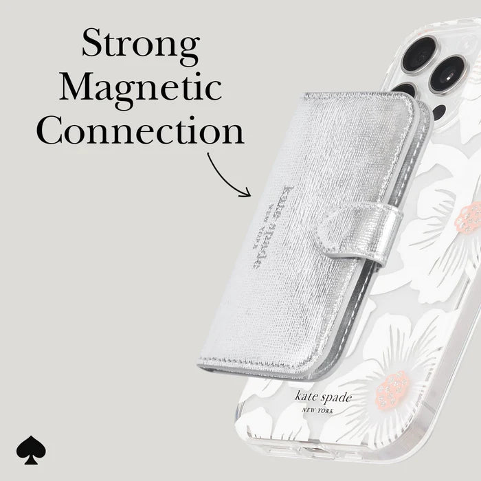 Kate Spade Morgan Magnetic Wallet for MagSafe - Metallic Silver