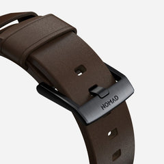 Nomad Modern Band Leather Bracelet for Apple Watch 42-49 & Ultra 1 - 3 - Brown (Black Hardware)