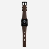 Nomad Modern Band Leather Bracelet for Apple Watch 44-49 & Ultra 1 - 3 - Brown (Black Hardware)