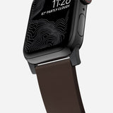 Nomad Active Band Pro 41mm Black Hardware Leather Bracelet - Classic Brown