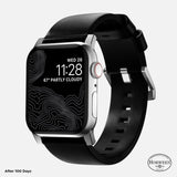 Nomad Modern Band 45mm Silver Hardware Horween Leather Bracelet - Black