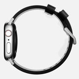 Nomad Modern Band 45mm Silver Hardware Horween Leather Bracelet - Black