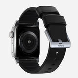 Nomad Active Band Pro 45mm Silver Hardware Leather Bracelet - Black