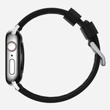 Nomad Active Band Pro 45mm Silver Hardware Leather Bracelet - Black