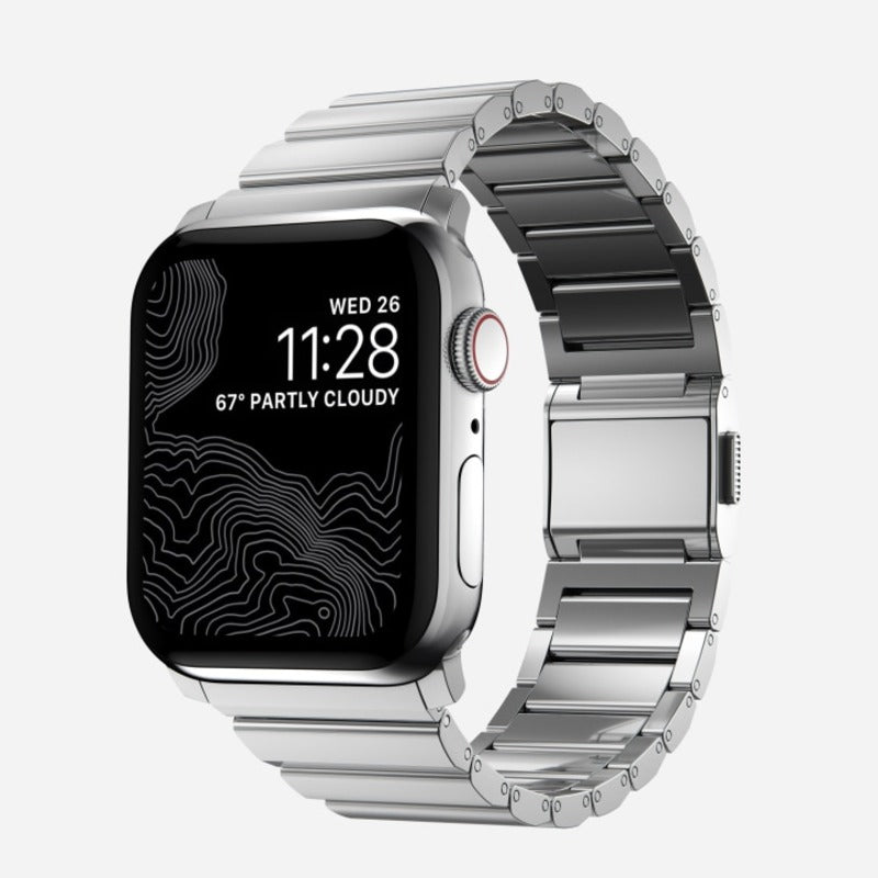 NOMAD Titanium Band for Apple Watch 42-49mm - Silver Hardware