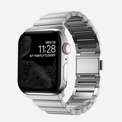 NOMAD Titanium Band for Apple Watch 42-49mm - Silver Hardware