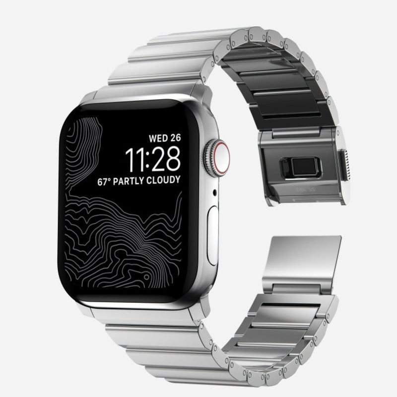 NOMAD Titanium Band for Apple Watch 42-49mm - Silver Hardware