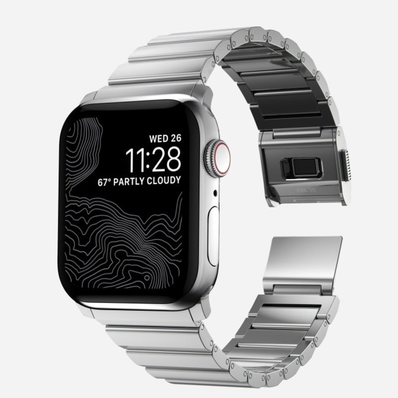 Nomad Steel Band 42mm/44mm/45mm/49mm Silver Hardware Bracelet for Apple Watch - Silver