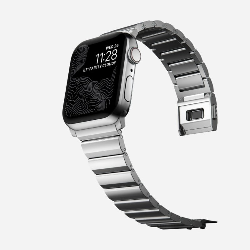 NOMAD Titanium Band for Apple Watch 42-49mm - Silver Hardware