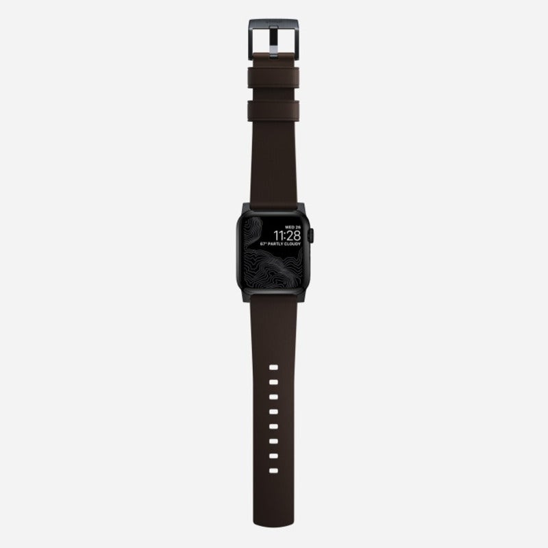 Nomad Active Band Pro 45mm Black Hardware Leather Bracelet - Classic Brown