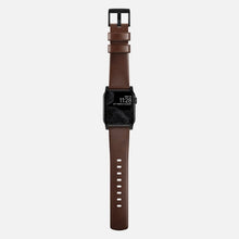 Load image into Gallery viewer, Nomad Modern Band 45mm Black Hardware Horween Leather Bracelet - Rustic Brown
