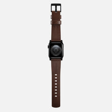 Load image into Gallery viewer, Nomad Modern Band 45mm Black Hardware Horween Leather Bracelet - Rustic Brown
