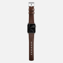 Load image into Gallery viewer, Nomad Modern Band 42mm/44mm/45mm/49mm Silver Hardware w/ Horween Leather for Apple Watch Rustic Brown