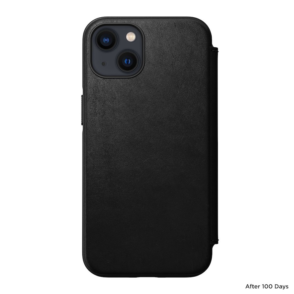 Nomad Horween Leather Folio Case for iPhone 13 - Black