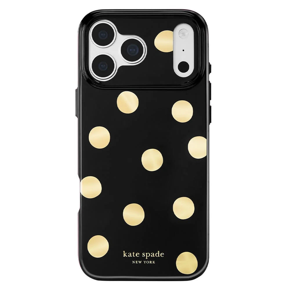 Kate Spade Metallic Classic Dot MagSafe Case for iPhone 18 Pro Max - Black/Gold