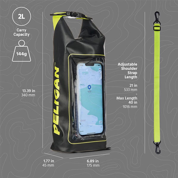Pelican Marine Waterproof 2L Dry Bag - Black & Neon
