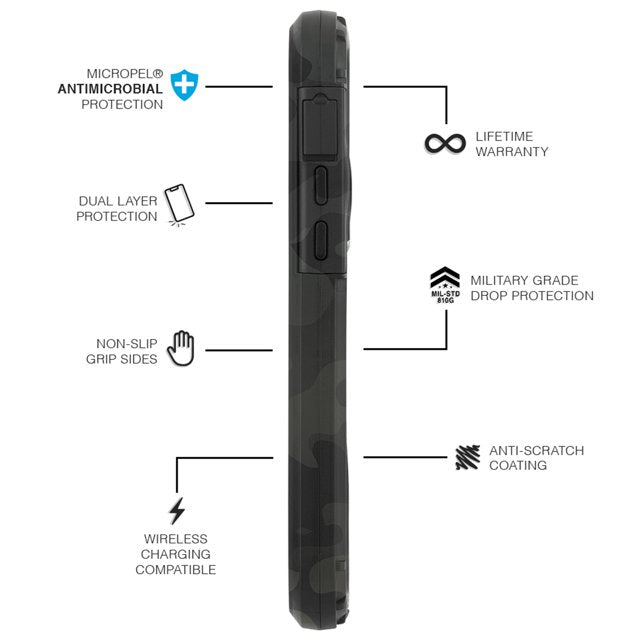 Pelican Shield G10 Ultra Protective Case + Holster For iPhone iPhone 12 mini - Camo Green