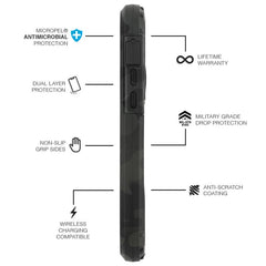 Pelican Shield G10 Ultra Protective Case + Holster For iPhone iPhone 12 mini - Camo Green