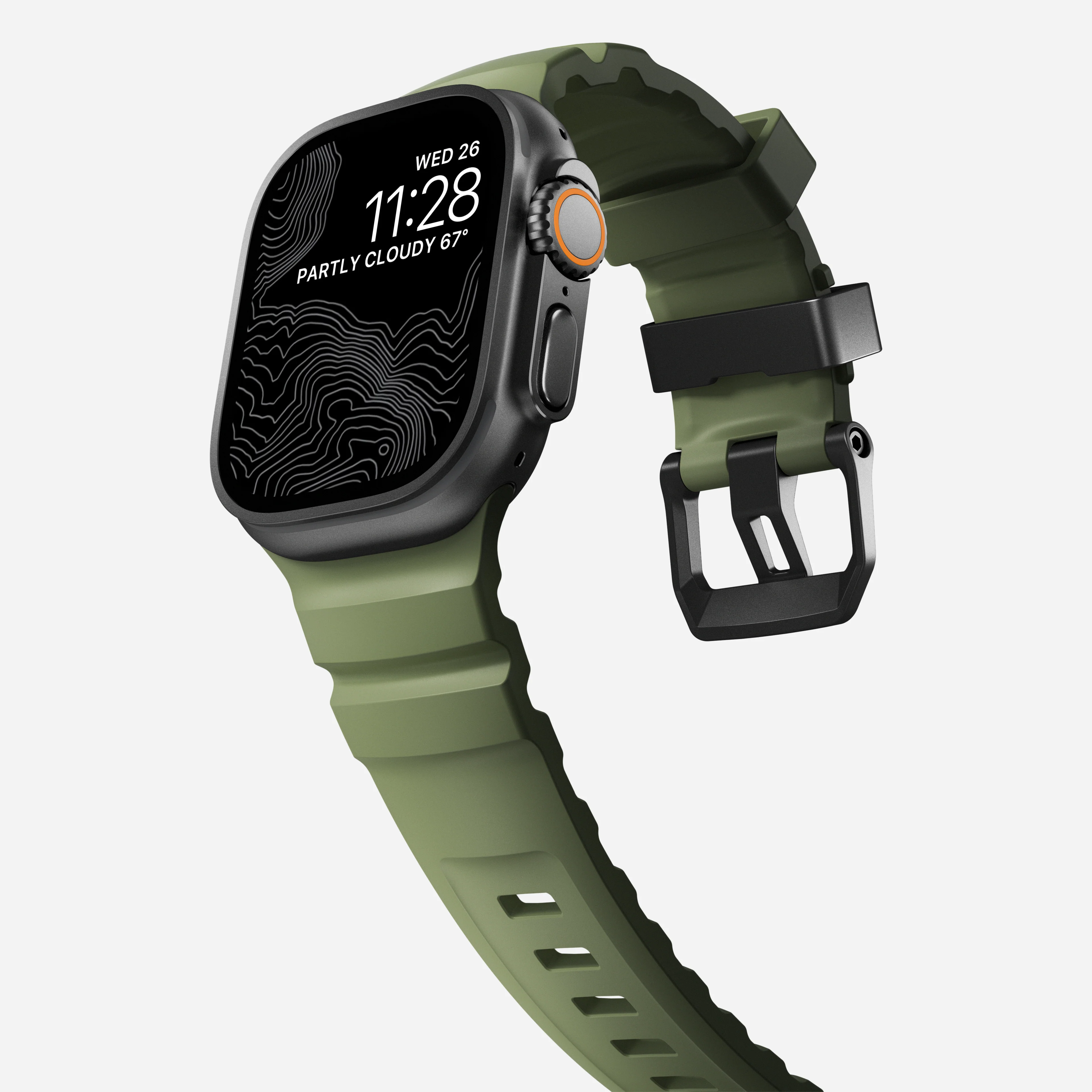 Nomad Rocky Point Band for Apple Watch 42-49 & Ultra 1 - 3 - Forest Green (Black Hardware)