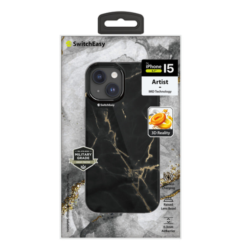 SwitchEasy Artist Case iPhone 15 Standard 6.1 Noir - FREE Screen Guard