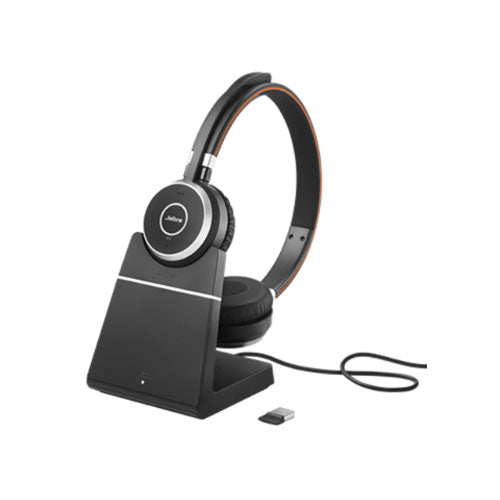 Jabra Evolve 65 SE MS Stereo with Charging Stand Headset - Black