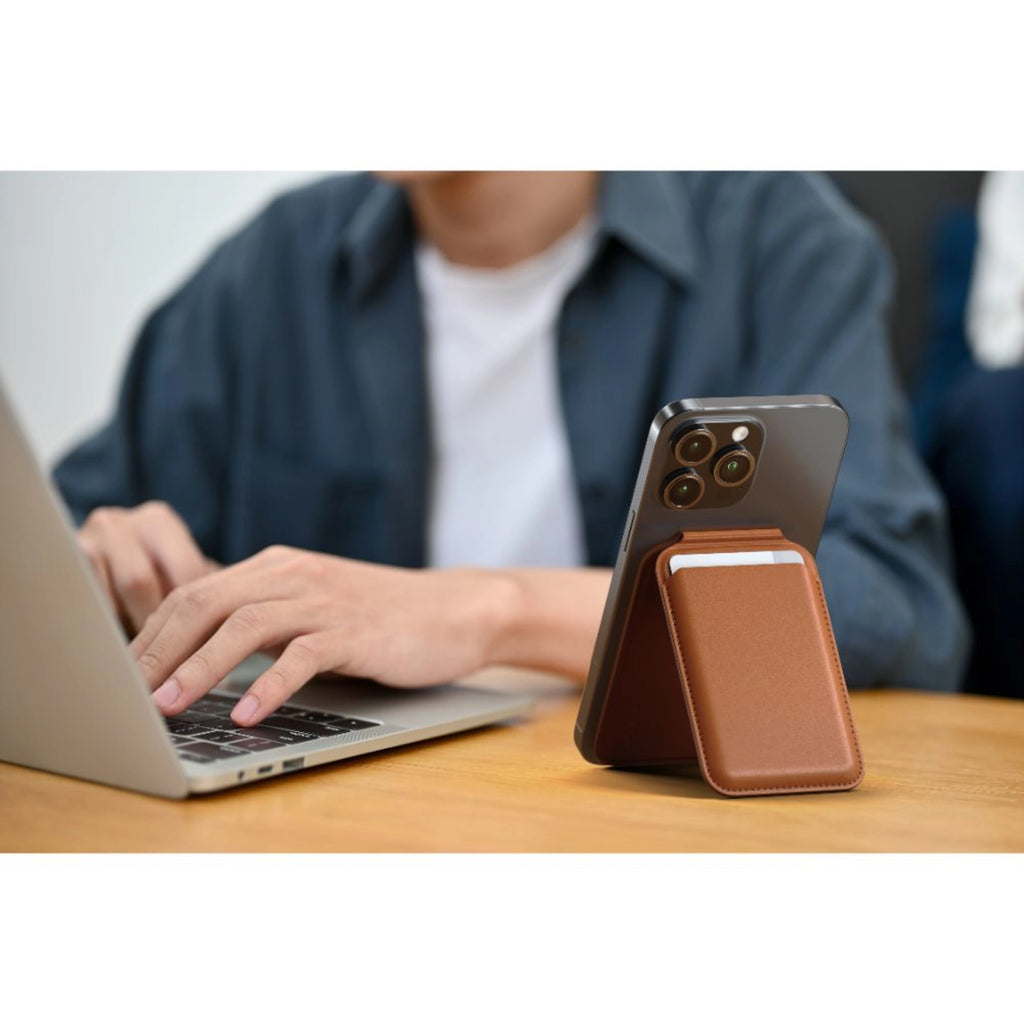 Satechi Magnetic Wallet Stand for iPhone - Brown
