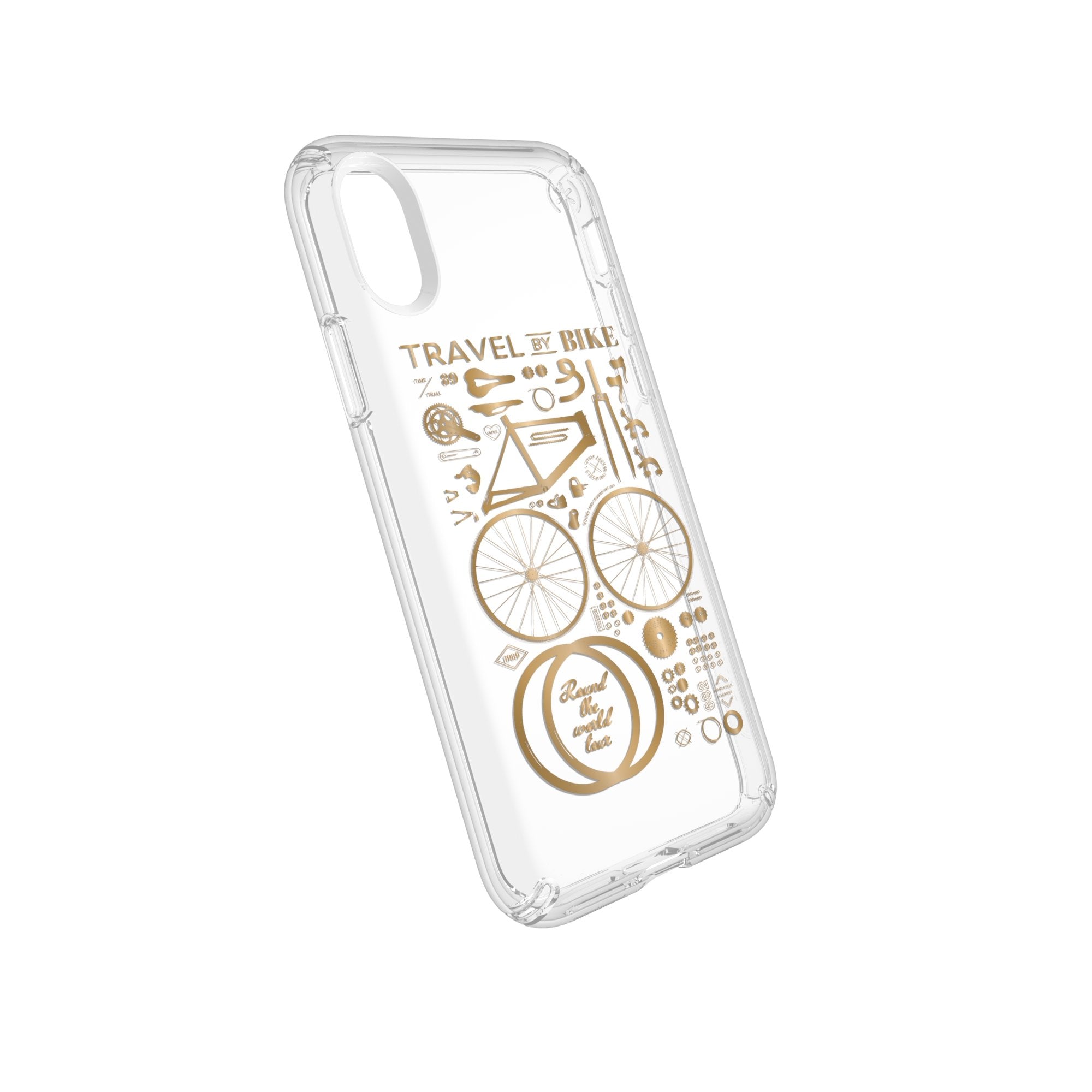 Speck Presidio Clear + Print Case For iPhone XS / X - CityBike (BONUS Screen Protector!!)