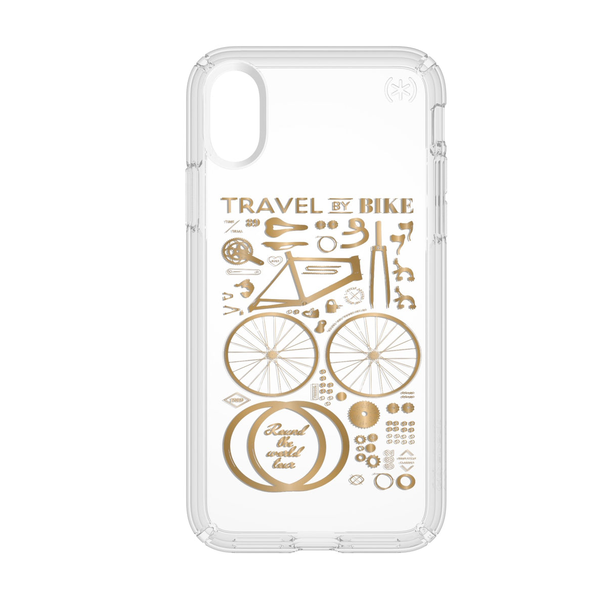 Speck Presidio Clear + Print Case For iPhone XS / X - CityBike (BONUS Screen Protector!!)
