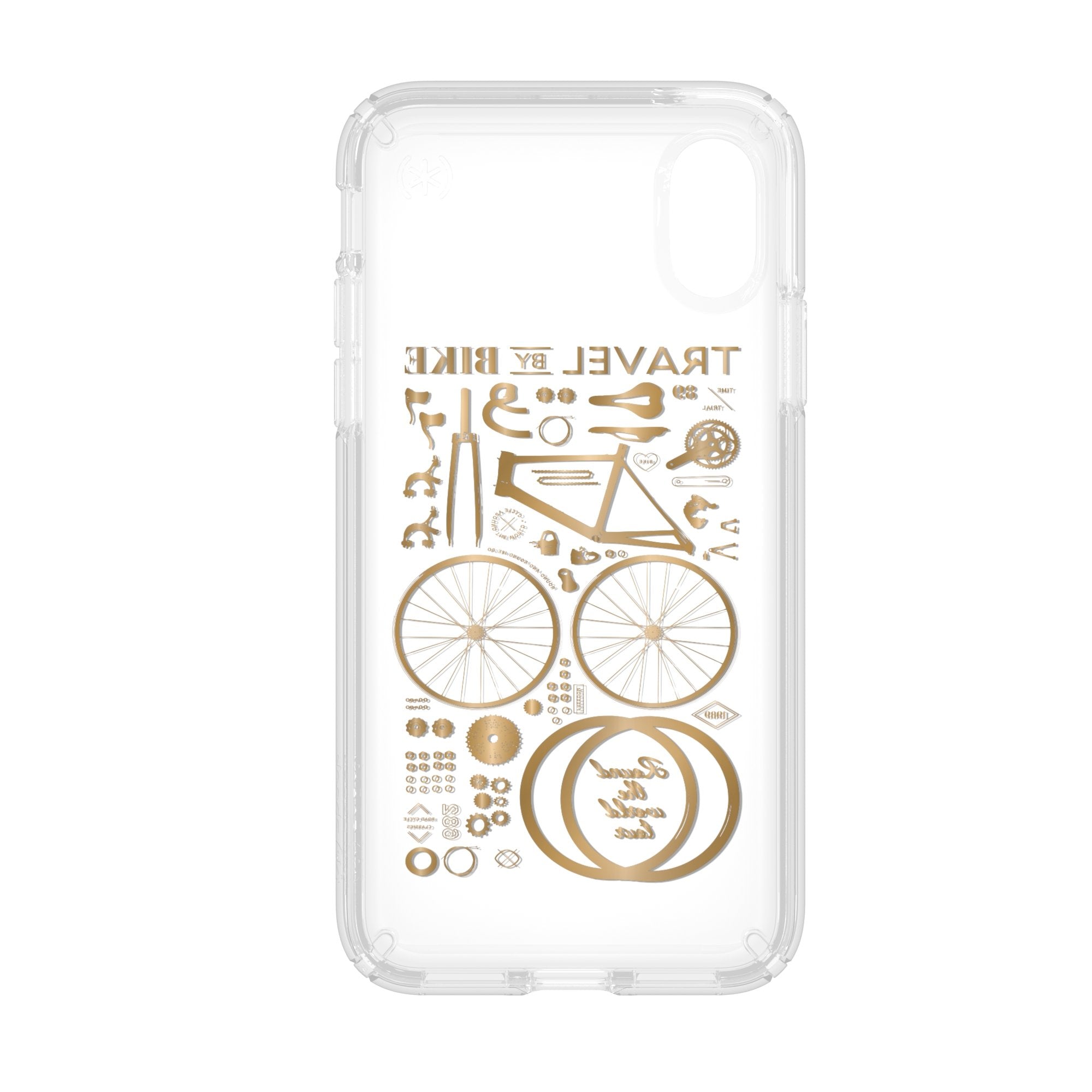 Speck Presidio Clear + Print Case For iPhone XS / X - CityBike (BONUS Screen Protector!!)