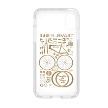 Load image into Gallery viewer, Speck Presidio Clear + Print Impact Protection Case For iPhone XS / X - CityBike Metallic Gold Yellow