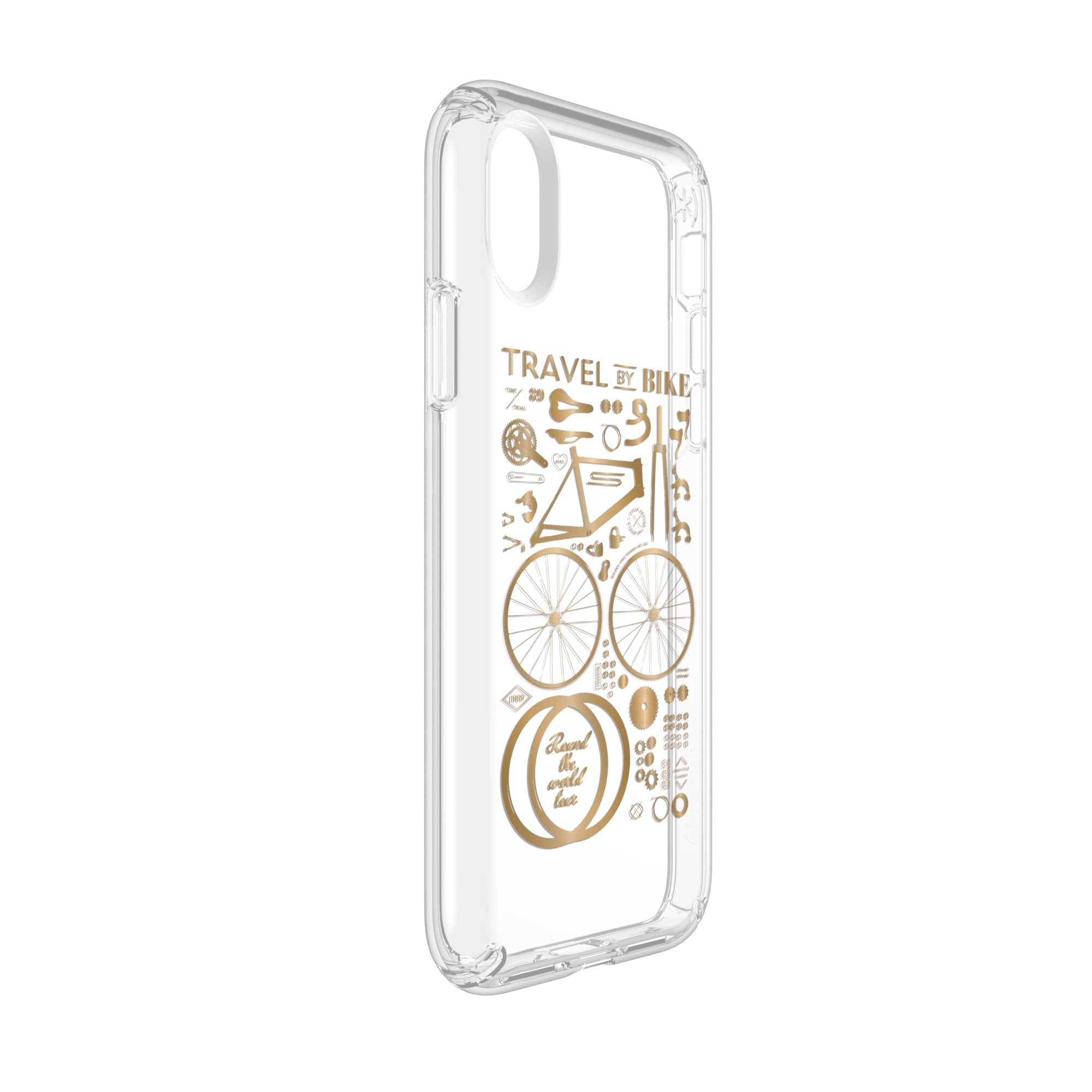 Speck Presidio Clear + Print Case For iPhone XS / X - CityBike (BONUS Screen Protector!!)
