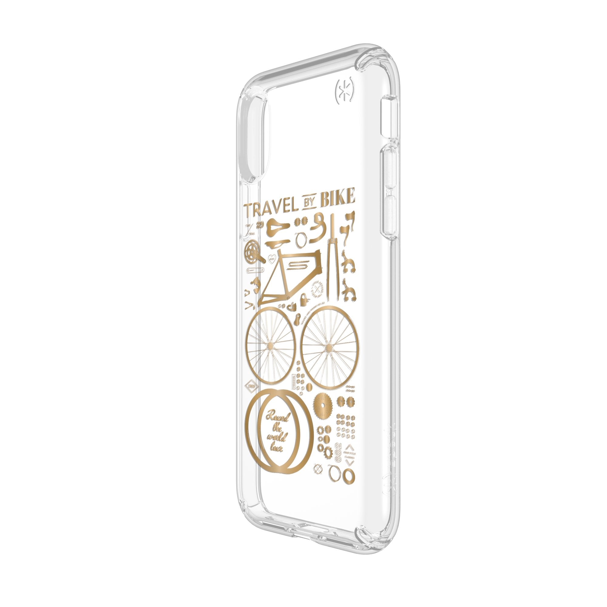 Speck Presidio Clear + Print Case For iPhone XS / X - CityBike (BONUS Screen Protector!!)