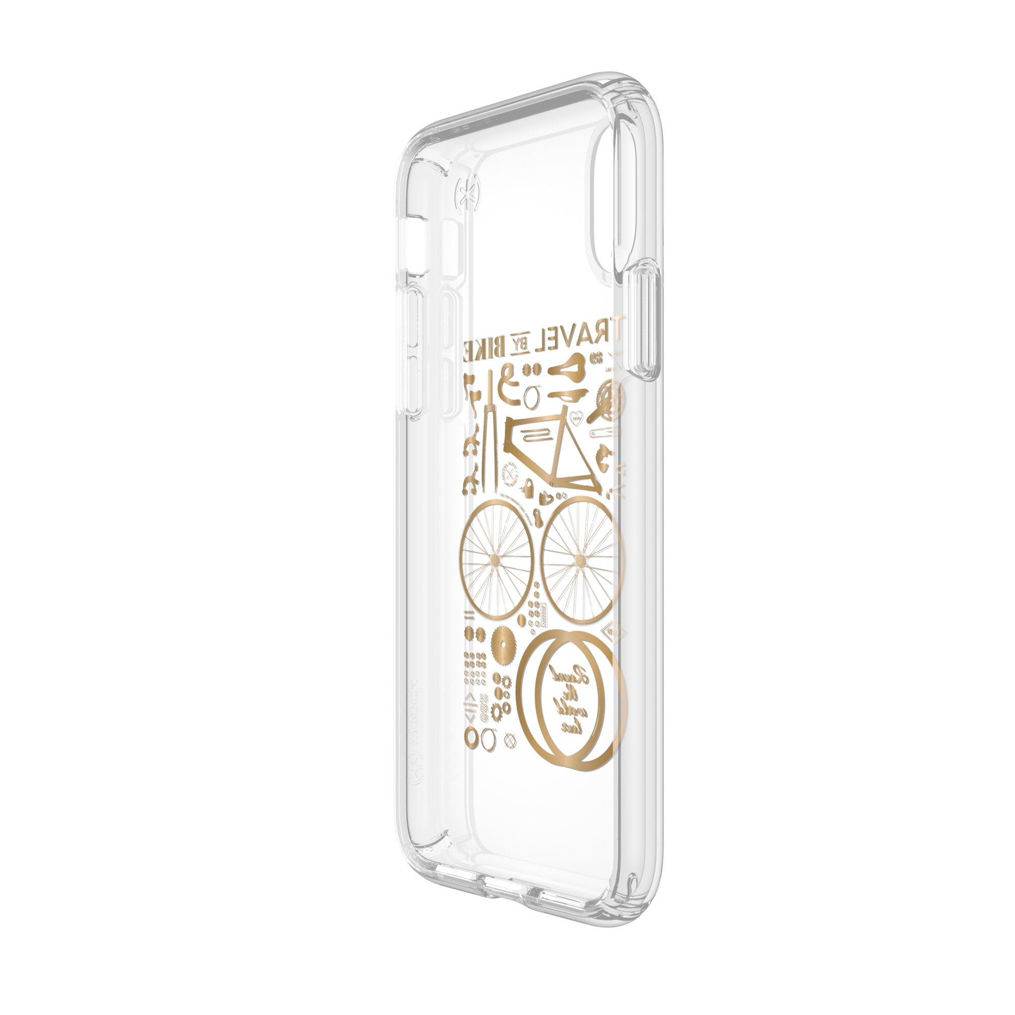 Speck Presidio Clear + Print Case For iPhone XS / X - CityBike (BONUS Screen Protector!!)