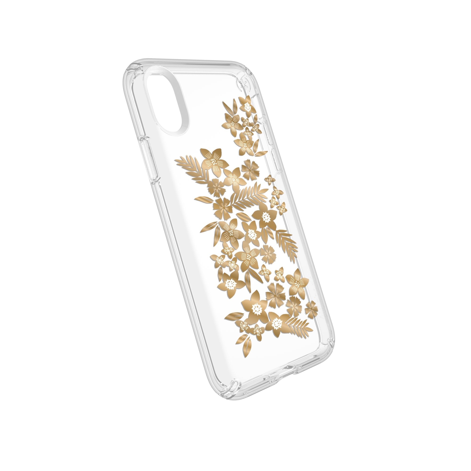 Speck Presidio Clear + Print Case For iPhone XS / X - Shimmer Floral (BONUS Screen Protector!!)