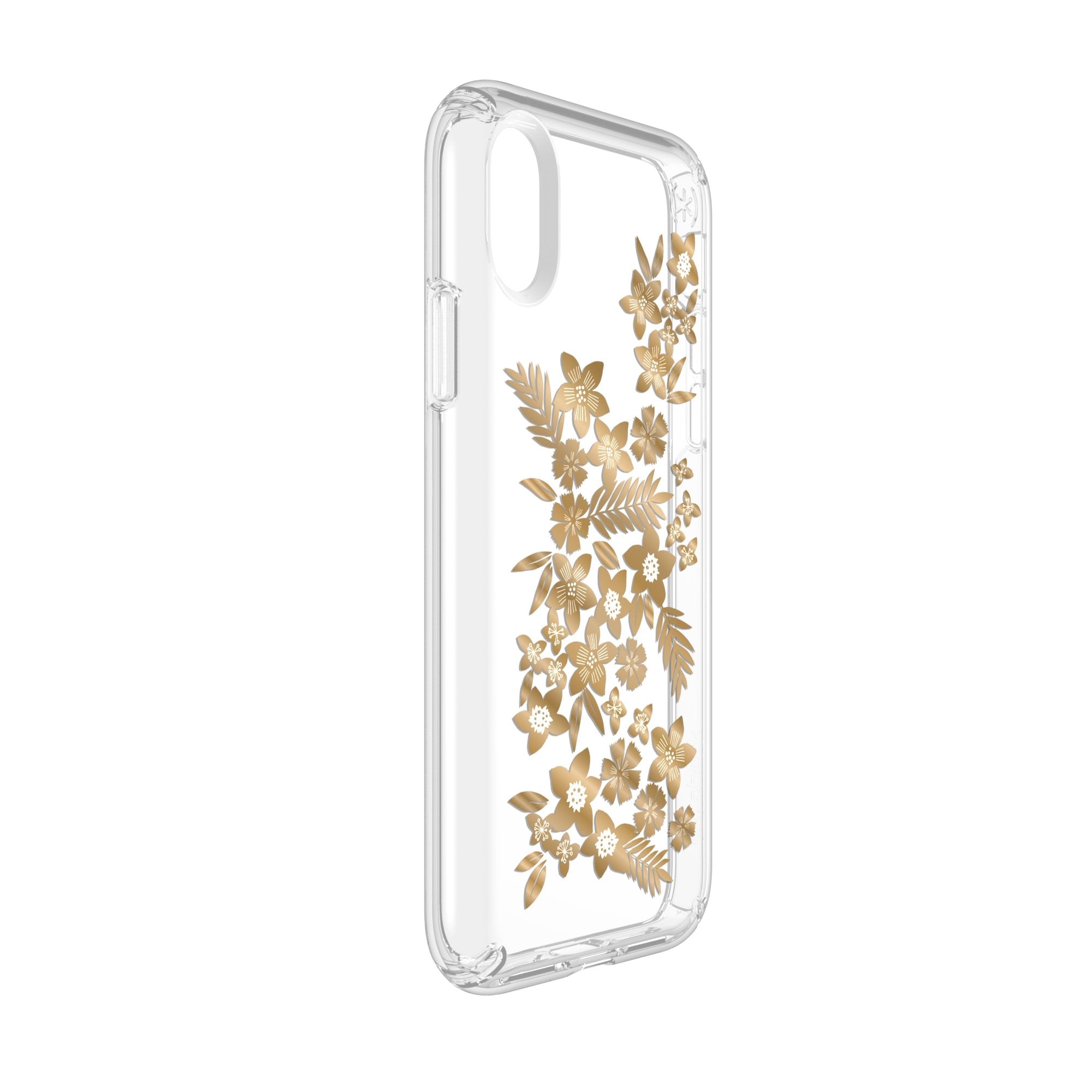 Speck Presidio Clear + Print Case For iPhone XS / X - Shimmer Floral (BONUS Screen Protector!!)