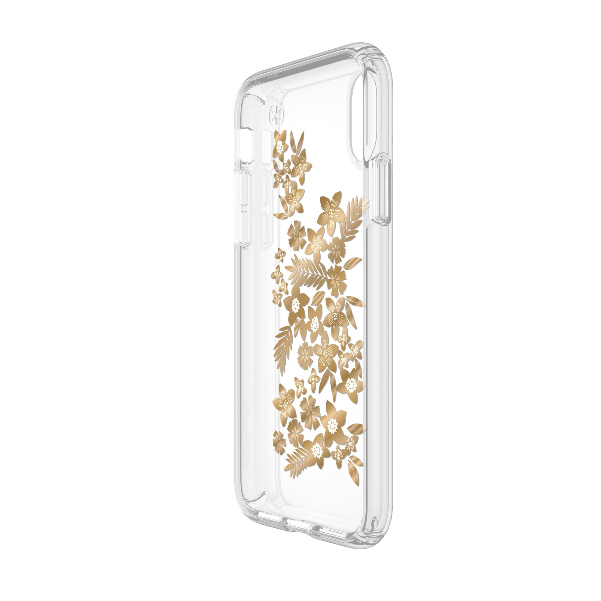 Speck Presidio Clear + Print Case For iPhone XS / X - Shimmer Floral (BONUS Screen Protector!!)
