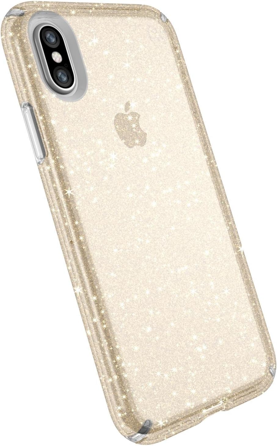 Speck Presidio Clear + Glitter Case For iPhone XS / X (BONUS Screen Protector!!)
