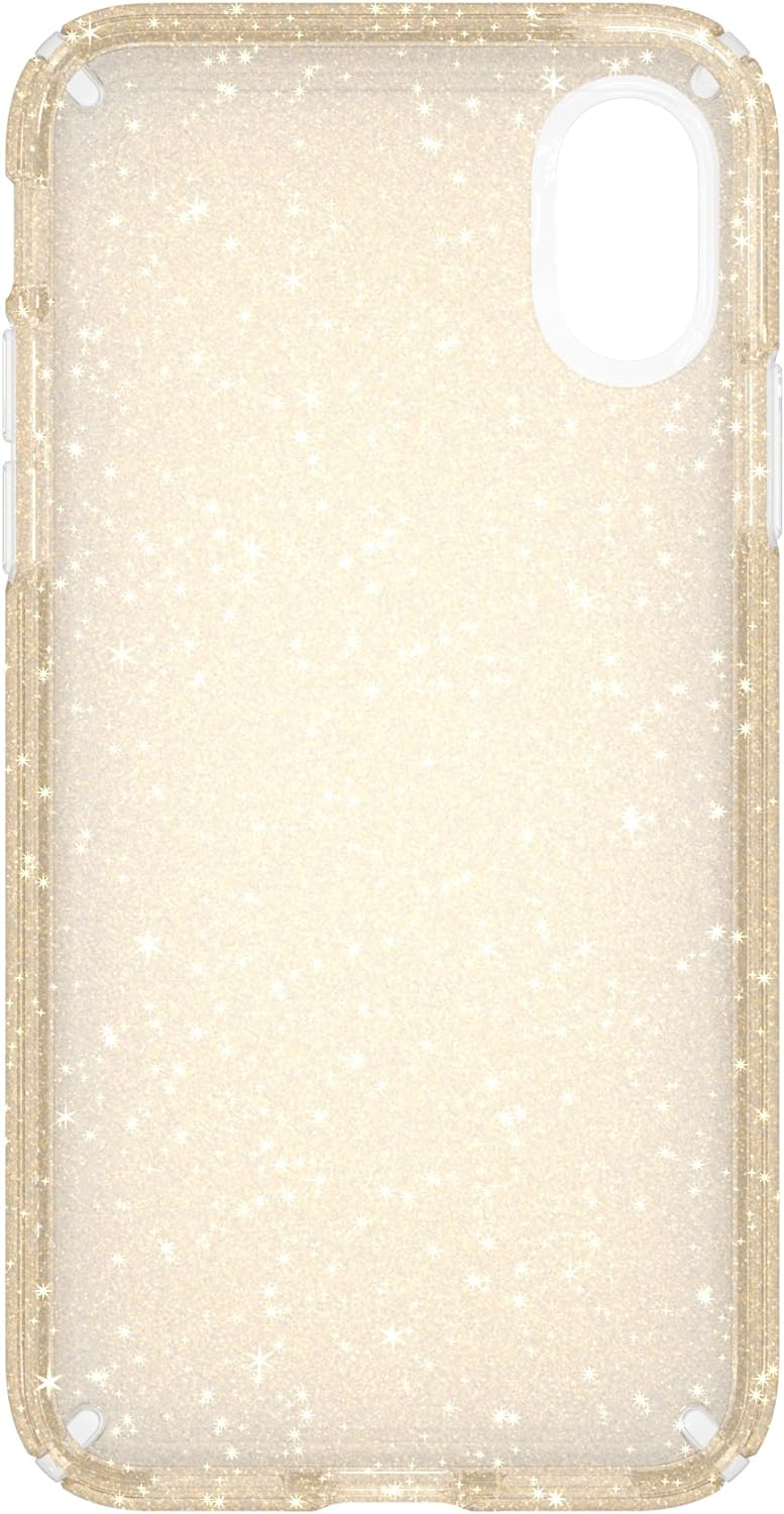 Speck Presidio Clear + Glitter Case For iPhone XS / X (BONUS Screen Protector!!)