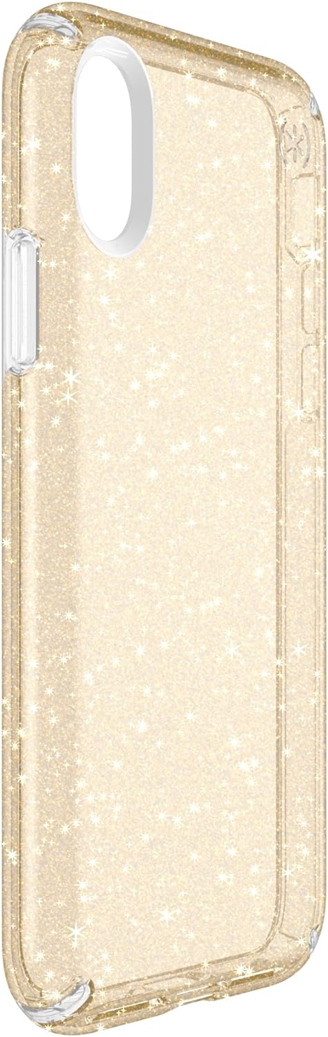 Speck Presidio Clear + Glitter Case For iPhone XS / X (BONUS Screen Protector!!)