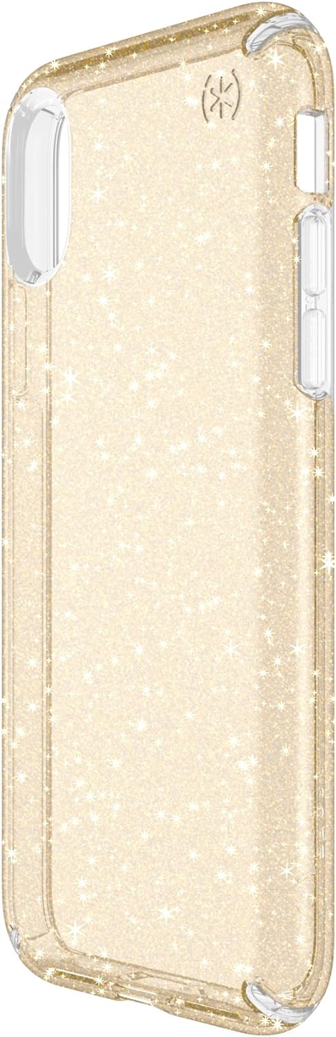 Speck Presidio Clear + Glitter Case For iPhone XS / X (BONUS Screen Protector!!)