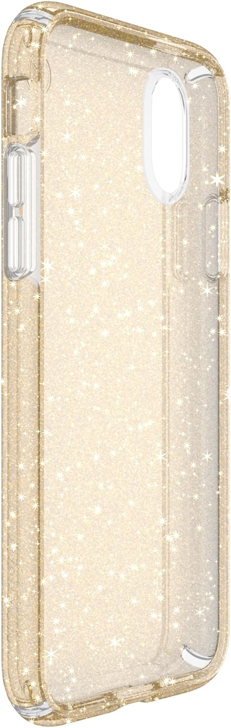 Speck Presidio Clear + Glitter Case For iPhone XS / X (BONUS Screen Protector!!)