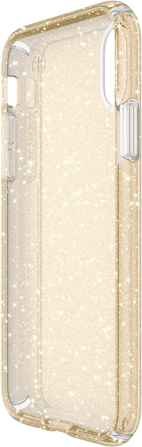 Speck Presidio Clear + Glitter Case For iPhone XS / X (BONUS Screen Protector!!)