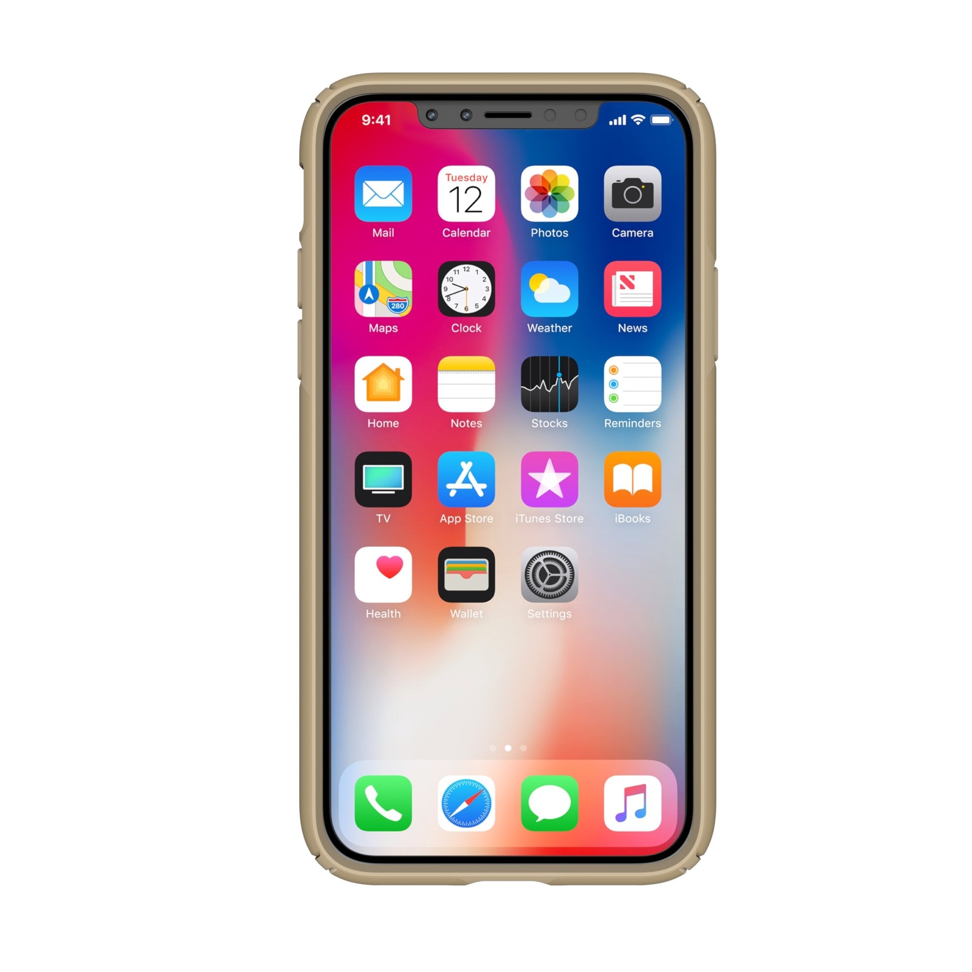 Speck Presidio Metallic IMPACTIUM Case For iPhone XS / X - Gold (BONUS Screen Protector!!)