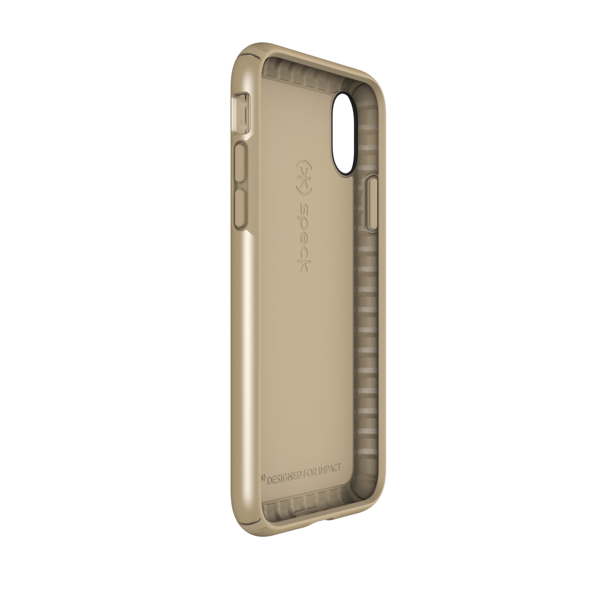 Speck Presidio Metallic IMPACTIUM Case For iPhone XS / X - Gold (BONUS Screen Protector!!)