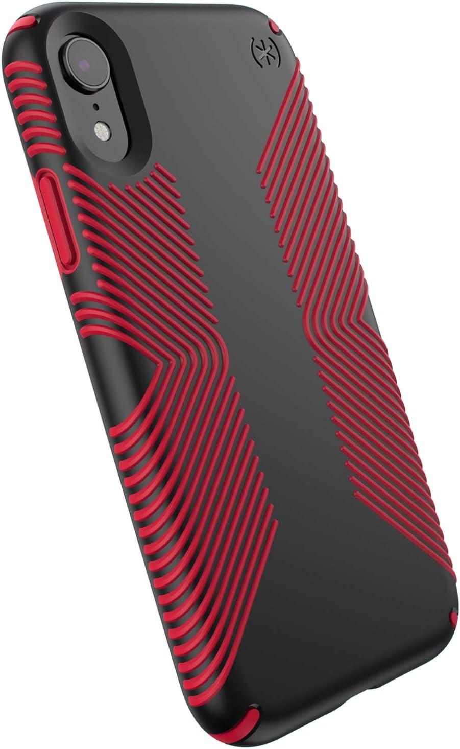 Speck Presidio Grip Case For iPhone X / XS - Black & Red (BONUS Screen Protector!!)