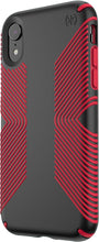 Load image into Gallery viewer, Speck Presidio Grip 3M / 10FT Drop Protection Slim Rugged Case For iPhone X / XS - Black &amp; Dark Poppy Red
